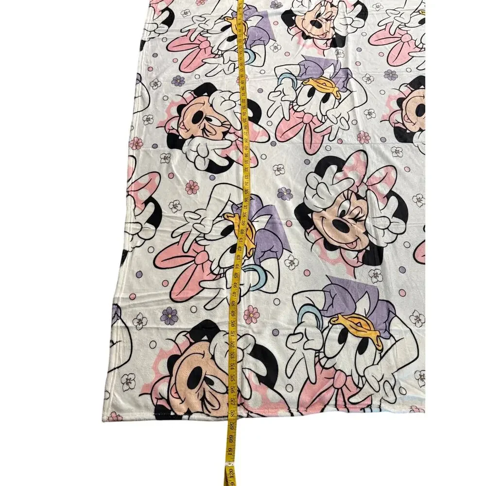 Minnie Daisy Duck Soft Fleece Throw Blanket 58x50 Pink Purple Polyester Cute